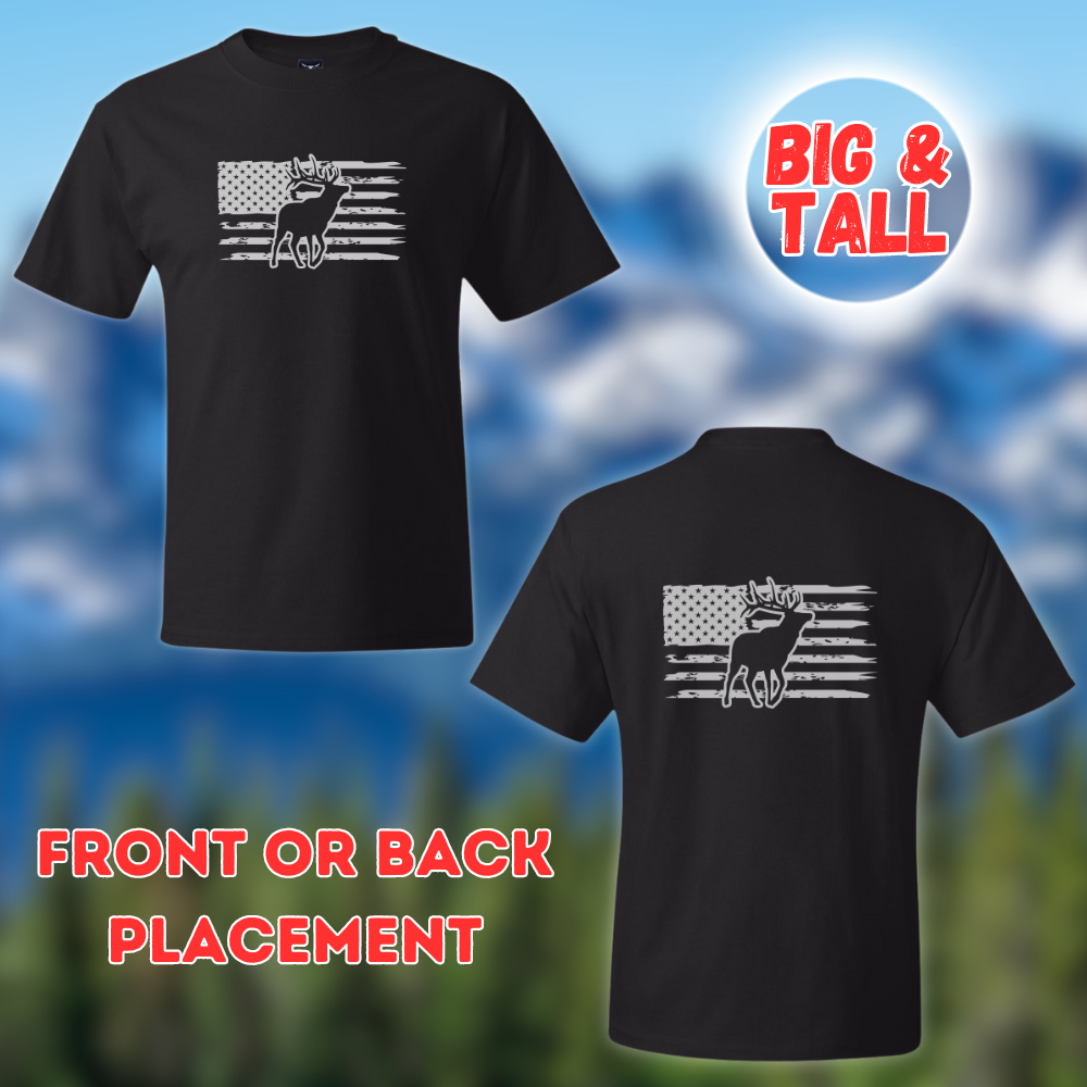 Big and Tall Western Elk Hunting T-Shirt - American Elk