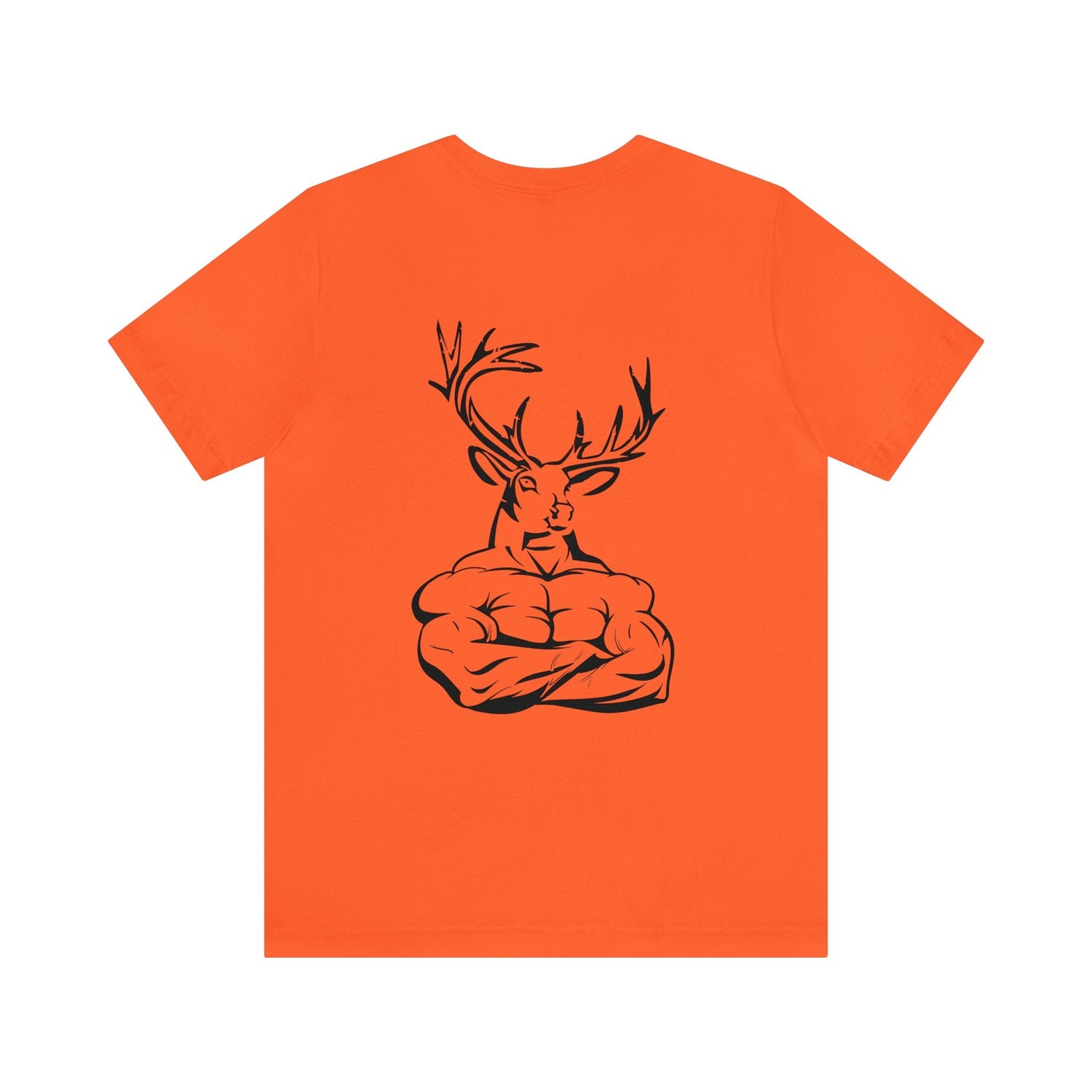 Western deer hunting t-shirt, color orange, back design placement