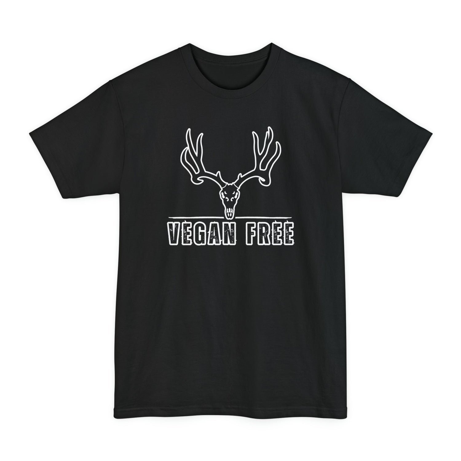 Big and tall deer hunting t-shirt, color black, front design placement