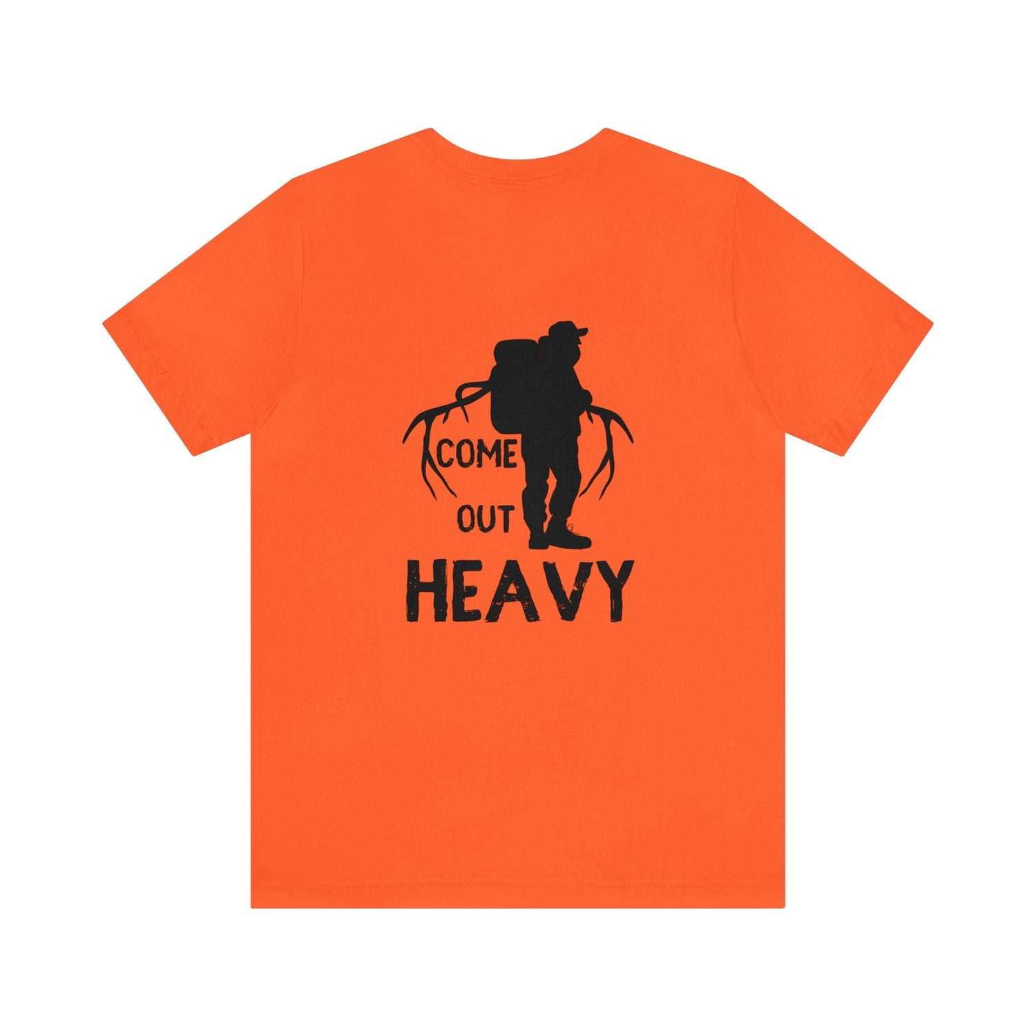 Western elk hunting t-shirt, color orange, back design placement