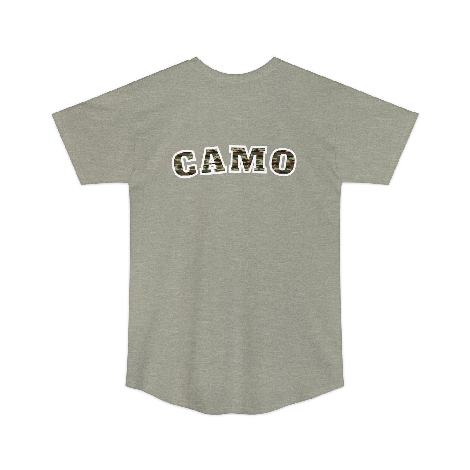 Athletic tall hunting shirt, color light grey, back design placement