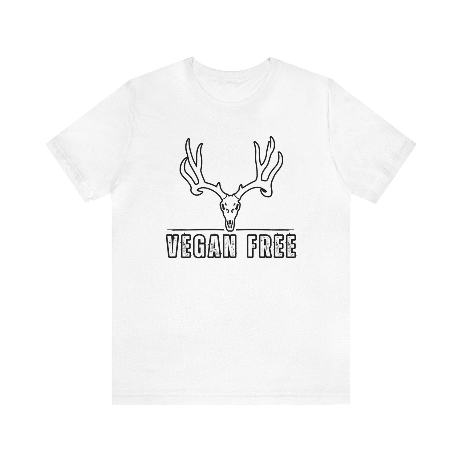 Western deer hunting t-shirt, color white, front design placement