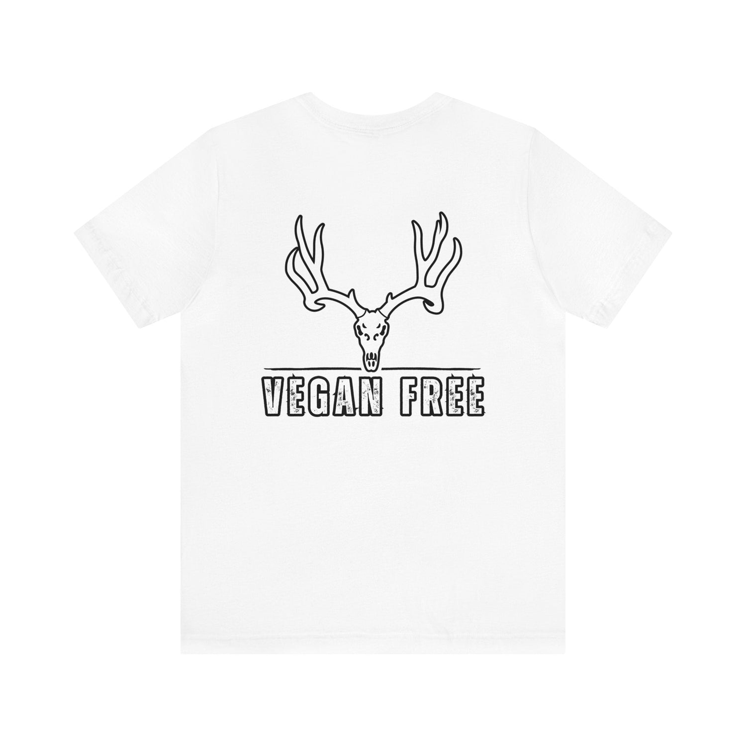 Western deer hunting t-shirt, color white, back design placement