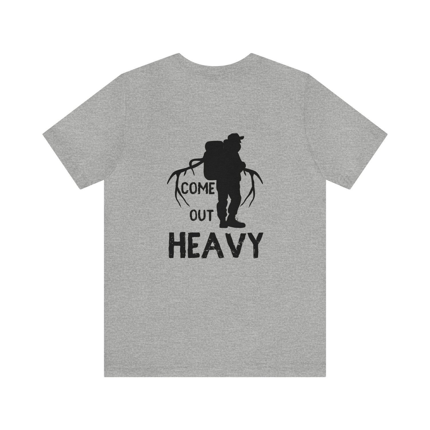 Western elk hunting t-shirt, color light grey, back design placement