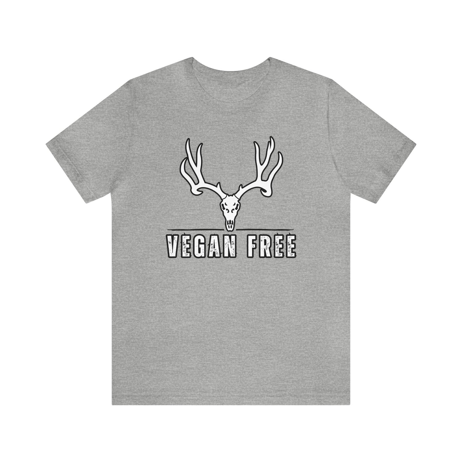 Western deer hunting t-shirt, color light grey, front design placement