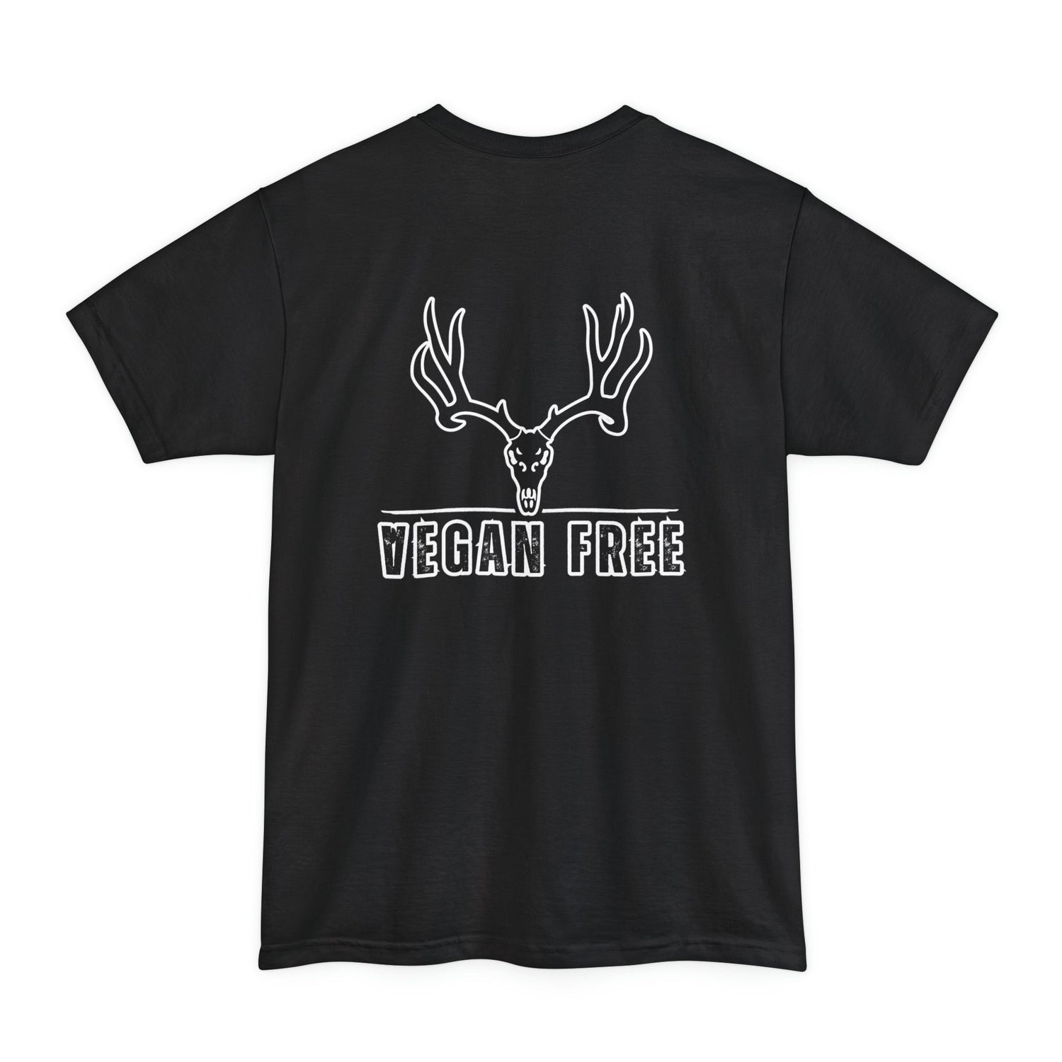 Big and tall deer hunting t-shirt, color black, back design placement
