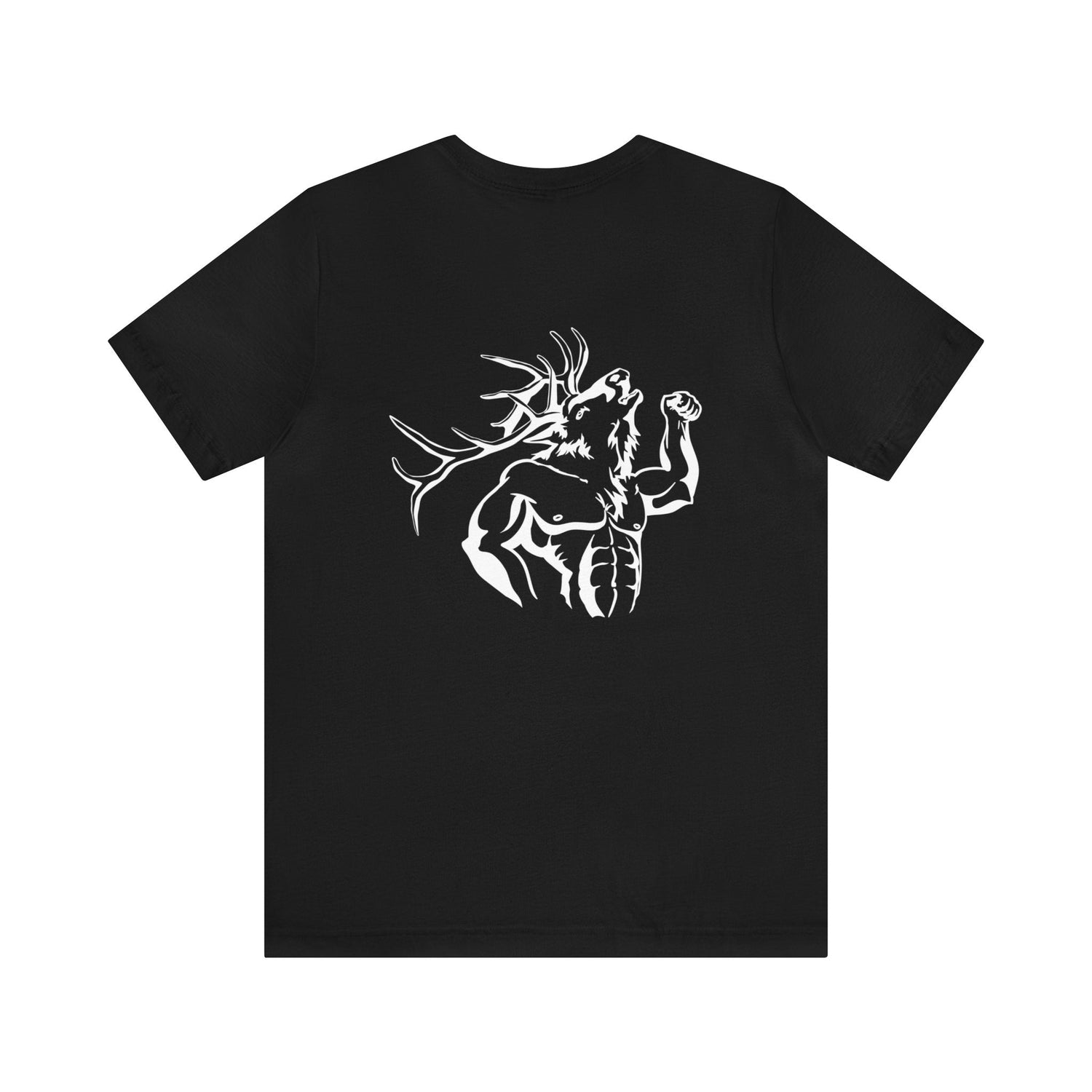 Western elk hunting t-shirt, color black, back design placement