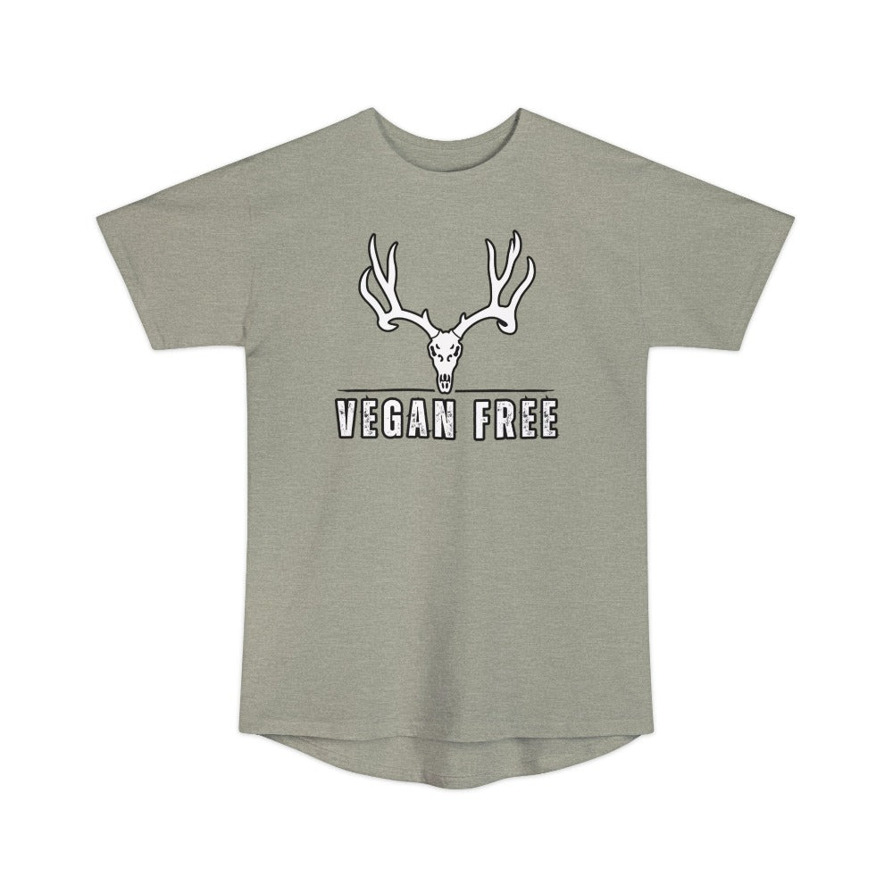 Athletic tall deer hunting t-shirt, color light grey, front design placement