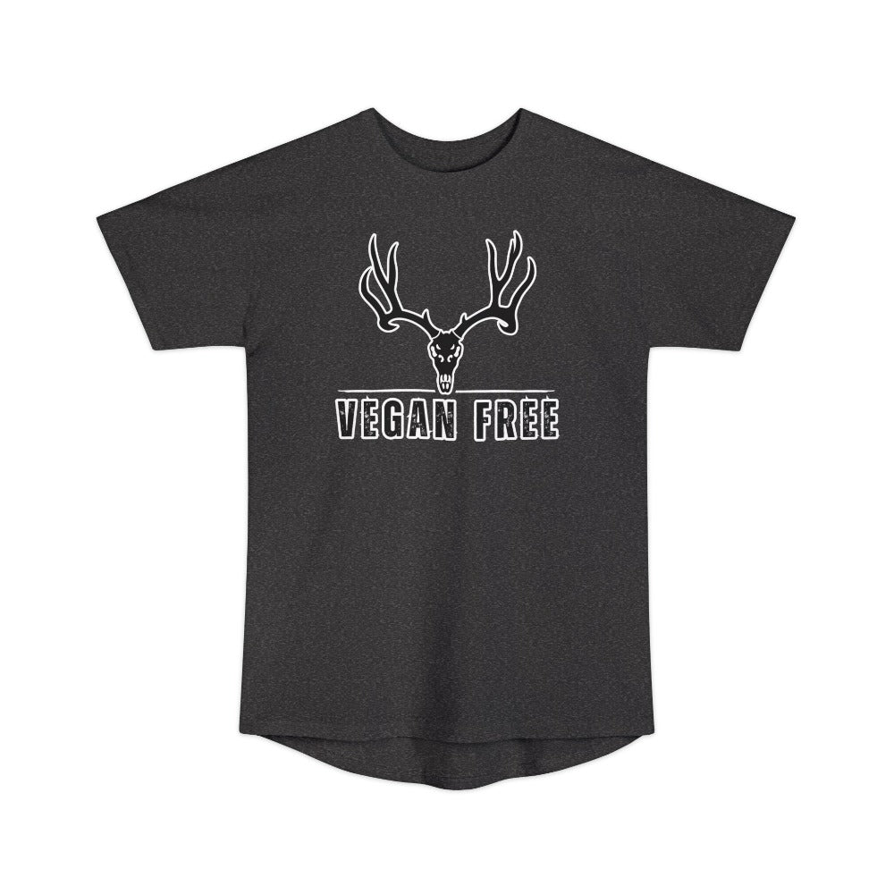 Athletic tall deer hunting t-shirt, color dark grey, front design placement