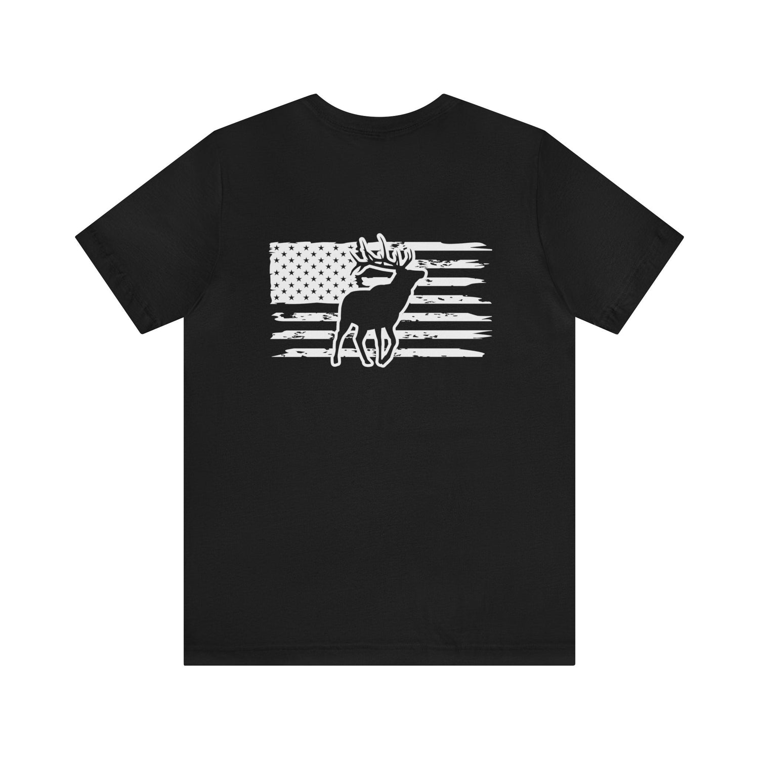 Western elk hunting t-shirt, color black, back design placement