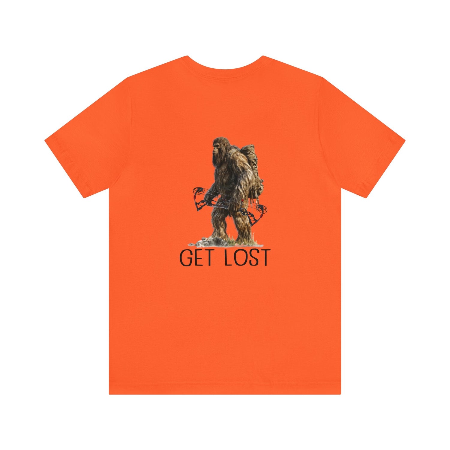 Western deer hunting t-shirt, color orange, back design placement