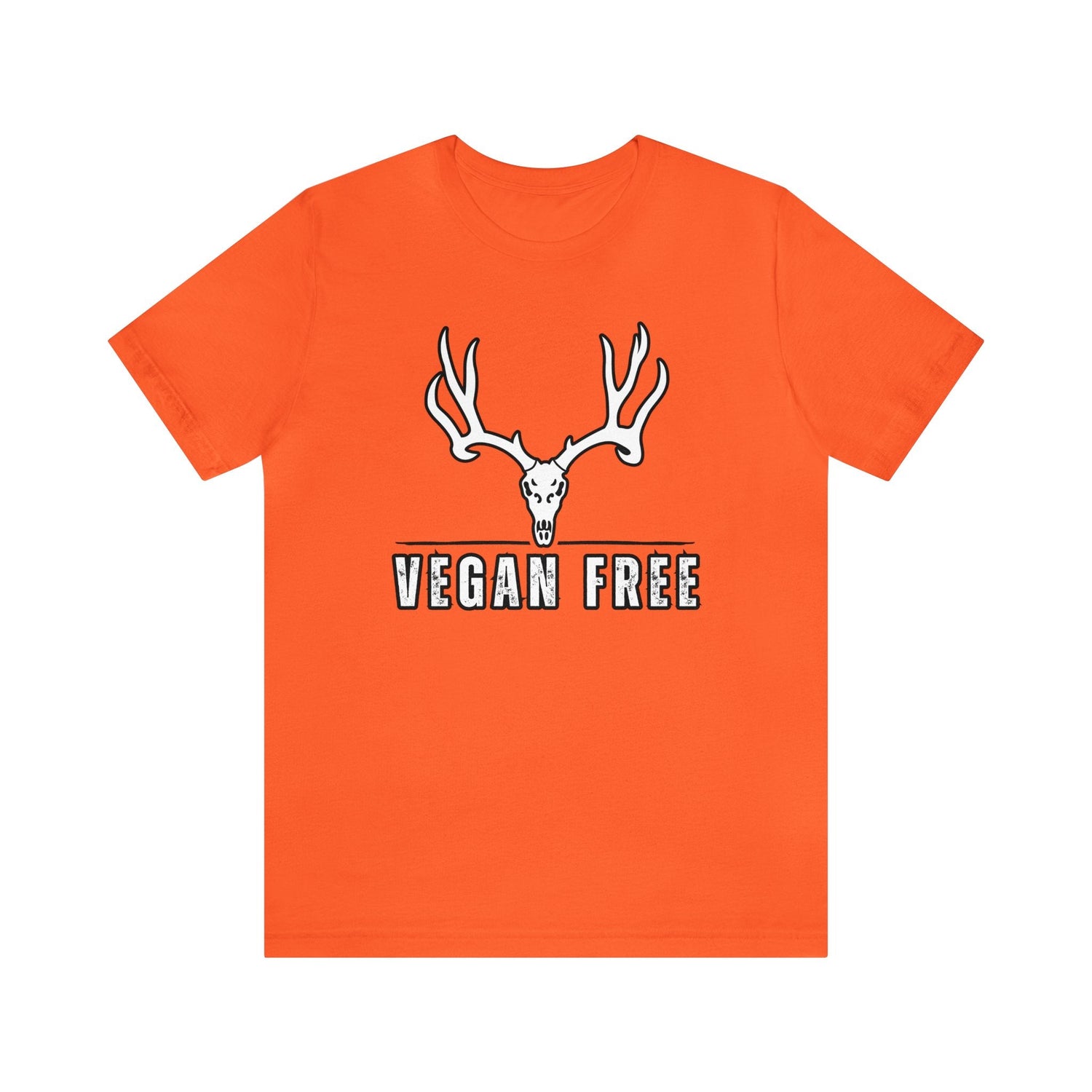 Western deer hunting t-shirt, color orange, front design placement