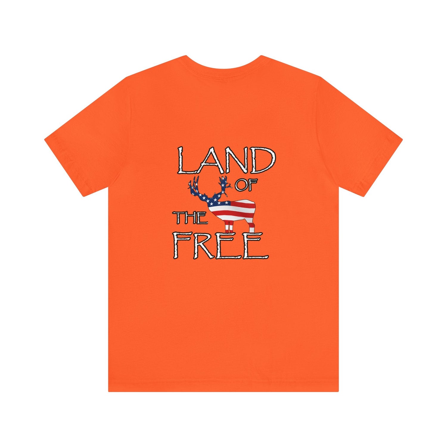Western deer hunting t-shirt, color orange, front design placement