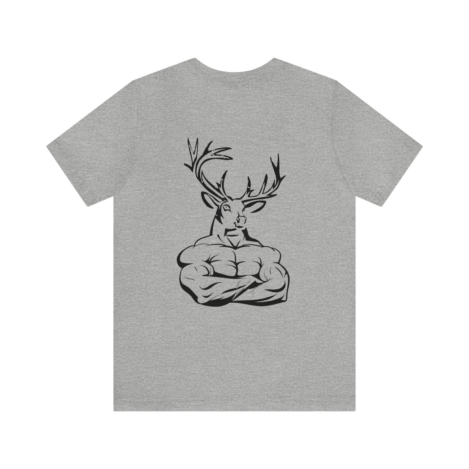 Western deer hunting t-shirt, color light grey, back design placement
