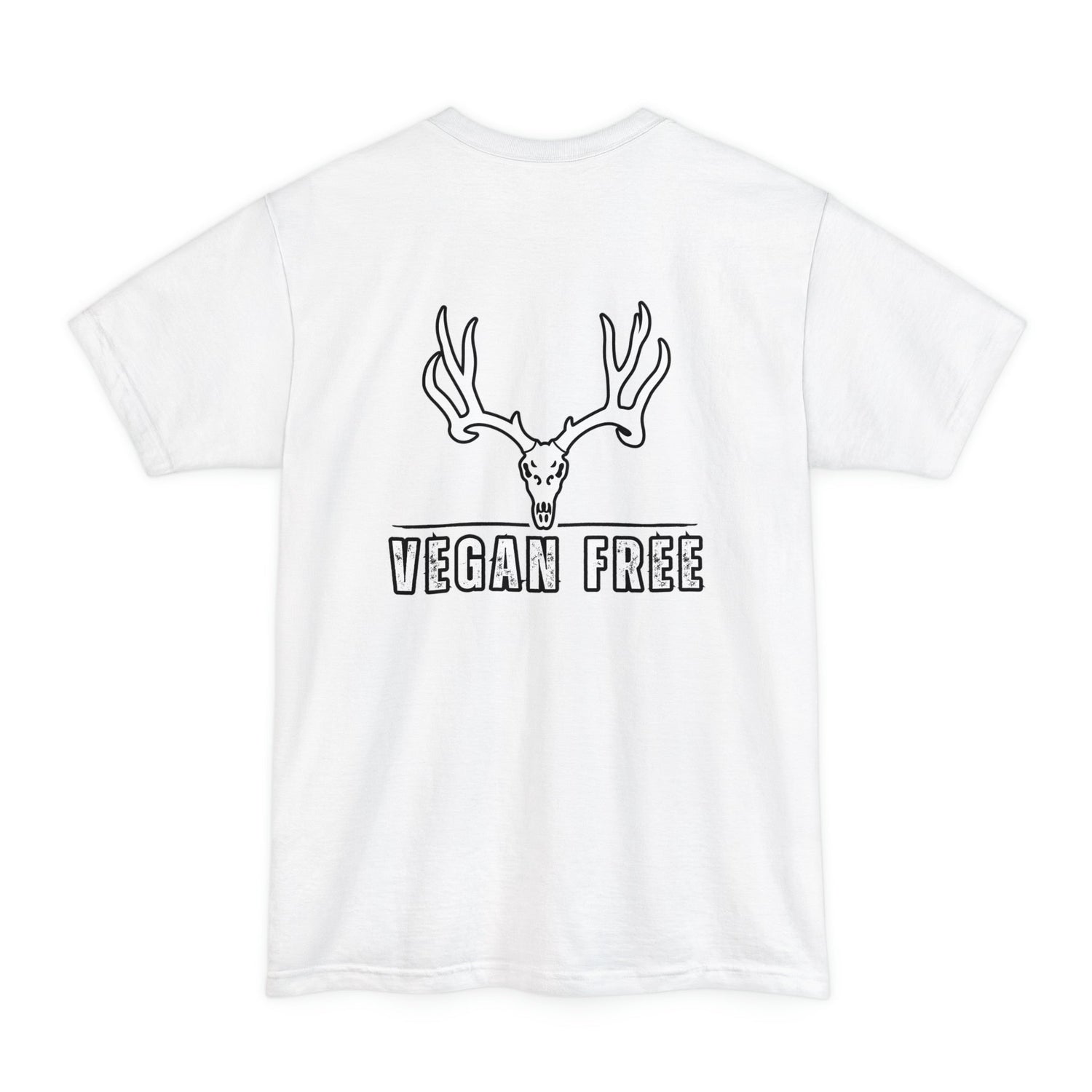 Big and tall deer hunting t-shirt, color white, back design placement